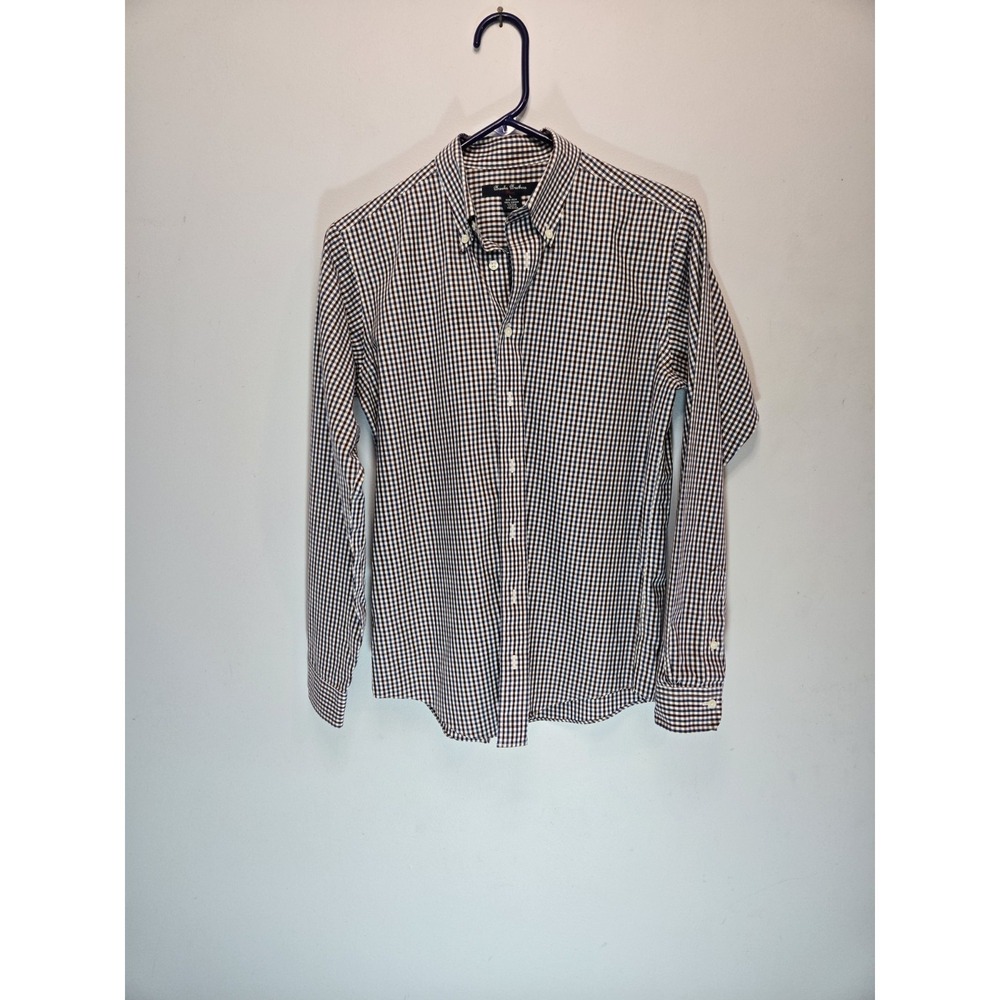 Brooks Brothers Big Boys Size Large Maroon And Navy Checked Button-Up